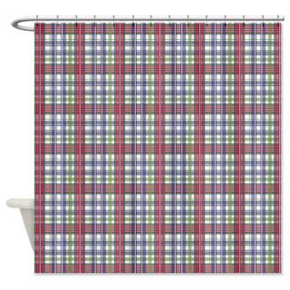  Red Purple Green Plaid Print Shower Curtain  Use code FREECART at Checkout