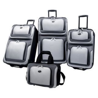 U.S. Traveler New Yorker 4 Piece Expandable Luggage Set, Gray