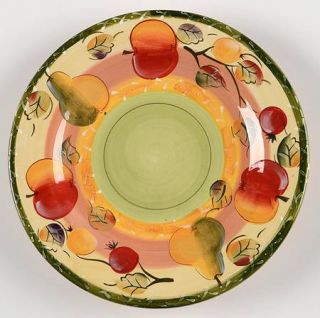 Gibson Designs Clementine Salad Plate, Fine China Dinnerware   Green Leaves, Fru