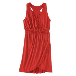 Merona Womens Knit Wrap Racerback Dress   Hot Orange   XS