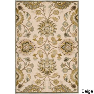 Hand woven Traditional Beige/brown Floral Durban Rug (52 X 76)