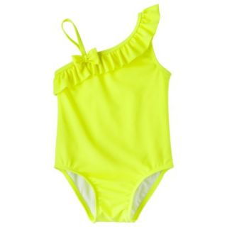 Circo Infant Toddler Girls Ruffle 1 Piece Swimsuit   Yellow 2T