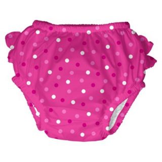 I Play Infant Toddler Girls Polka Dot Swim Diaper   Pink L