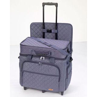 Hemline Extra Large Slate Blue 3 bag Trolley/ Quilting Set (Slate blue This premium set is designed especially for quilters on the goExtra large base machine bag that can accommodate the largest machines Deep pockets on the front, sides and the inside lid