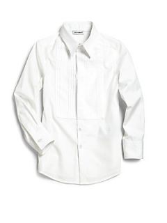 Dolce & Gabbana Boys Pleated Dress Shirt   White
