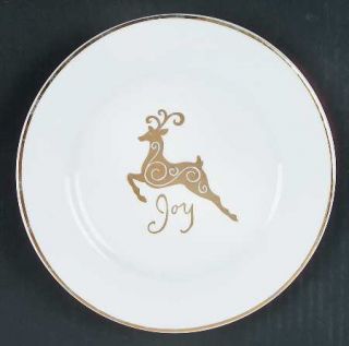 Gibson Designs Celebration Salad Plate, Fine China Dinnerware   Gold Snowflakes,