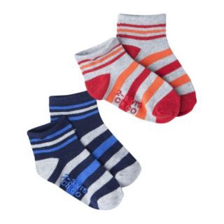 Circo Infant Toddler Boys 2 Pack Stripe Socks   Blue/Red 12 24 M