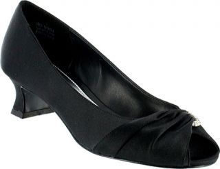 Womens Easy Street Lunar II Satin   Black Satin Slip on Shoes
