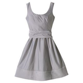 TEVOLIO Womens Taffeta Scoop Neck Dress with Removable Sash   Cement Gray   4