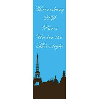 Paris Skyline Personalized Vertical Banner