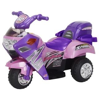 Best Ride On Cars Lil Pink Ride on Motorcycle (PinkDimensions 35 inches long x 19 inches wide x 24 inches highWeight 17 poundsWeight capacity 30Battery type 6V 10 AmpBattery running time 1 1/2 2 HoursCharging time 3 4 hoursAccessories included char