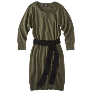 Mossimo Womens Dolman Sleeve Sweater Dress w/ Belt   Peat Moss XS