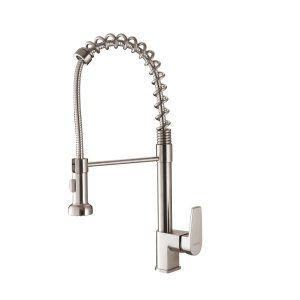 Ruvati RVF1216ST Cascada Commercial Style Pullout Spray Kitchen Faucet   Polishe