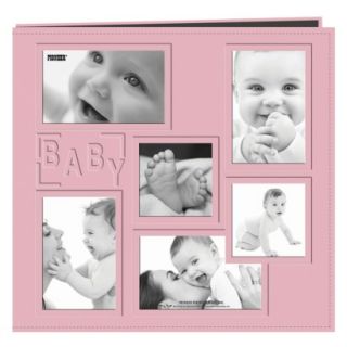Baby Collage Frame Sewn Embossed Cover Postbound Album   Pink (12x12)
