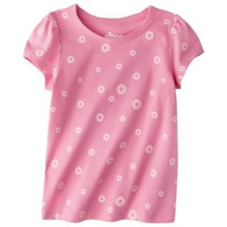 Circo Infant Toddler Girls Short Sleeve Mini Flower Tee   Pink 3T