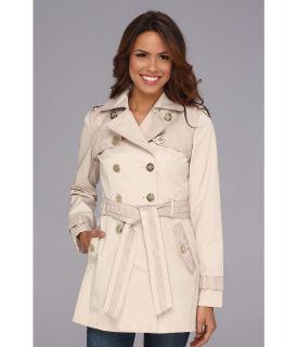 Jessica Simpson Lace Trim Trench Coat JOFMC619 Womens Coat (White)