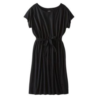 Merona Womens Plus Size Short Sleeve Belted Dress   Black 4