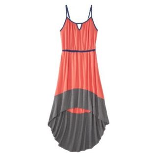 Merona Womens Knit Colorblock High Low Hem Dress   Clear Mango/Gray   XXL