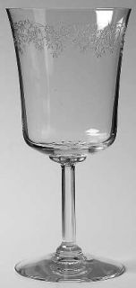 Fostoria Poetry Water Goblet   Stem #6123, Etch #32, Clear, No Trim