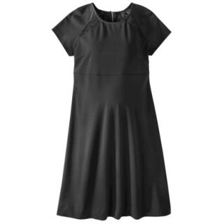 Liz Lange for Target Maternity Short Sleeve Lace Inset Ponte Dress   Black S