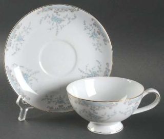 Imperial (Japan) Seville Footed Cup & Saucer Set, Fine China Dinnerware   Blue R