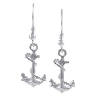 Journee Collection Sterling Silver Anchor Earrings   Silver
