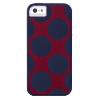 X Doria Navy Polka Dots Polycarbonate Cell Phone Case for iPhone 5/5S  