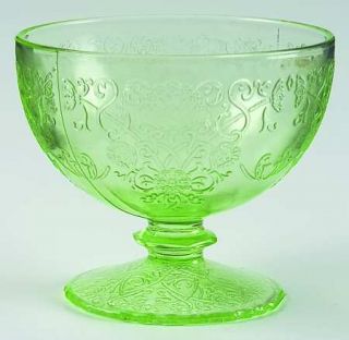 Hazel Atlas Florentine #1 Green Champagne/Tall Sherbet   Green, Depression Glass