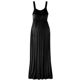 Liz Lange for Target Maternity Sleeveless Ruffled Maxi Dress   Black XS
