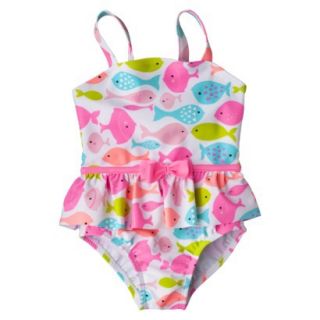 Just One You by Carters Infant Toddler Girls 1 Piece Fish Swimsuit   Pink 2T