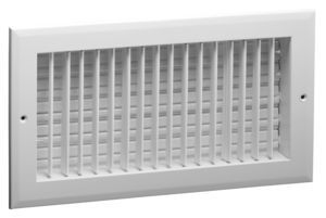 Hart Cooley A618MS 14x14 W HVAC Register, 14 W x 14 H, Straight Blade Aluminum for Sidewall/Ceiling White (022462)