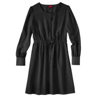 Merona Womens Long Sleeve Easy Waist Dress   Black   S