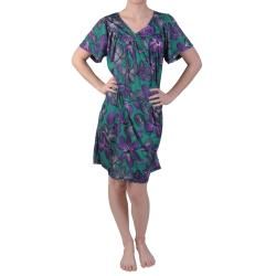 Journee Collection Womens Tropical Print Knee Length House Dress