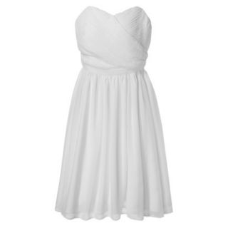TEVOLIO Womens Chiffon Strapless Pleated Dress   Off White   2