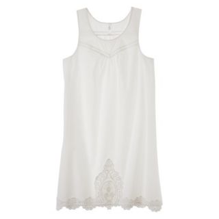 Gilligan & OMalley Womens Embroidery Chemise   Fresh White M
