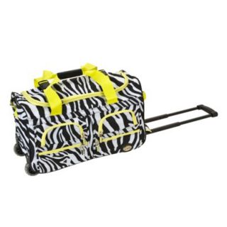 Rockland 22 Rolling Duffle Bag   Lime Zebra