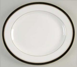 Royal Worcester Howard Black (Gold) 13 Oval Serving Platter, Fine China Dinnerw