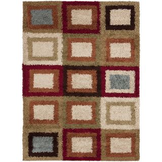 Meticulously Woven Contemporary Cartagena Multi Colored Geometric Shag Rug (3 X 5)