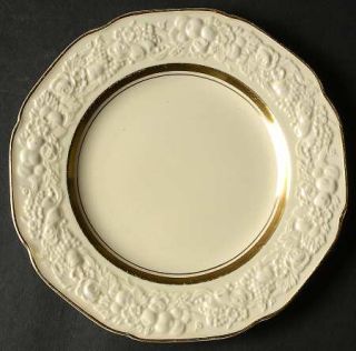 Crown Ducal 2057 Salad Plate, Fine China Dinnerware   Florentine Shape,Gold Inne
