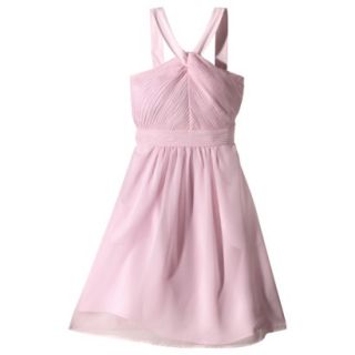 TEVOLIO Womens Halter Neck Chiffon Dress   Pink Lemonade   10