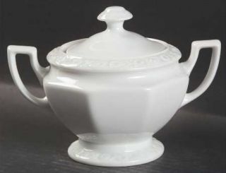 Rosenthal   Continental Maria White (12 Sided) Sugar Bowl & Lid, Fine China Dinn