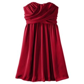 TEVOLIO Womens Satin Strapless Dress   Stoplight Red   8