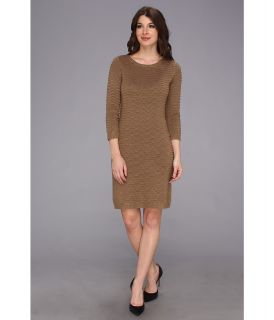 Calvin Klein L/S Wave Knit Sweater Dress Womens Dress (Taupe)