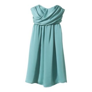 TEVOLIO Womens Plus Size Satin Strapless Dress   Blue Ocean   22W