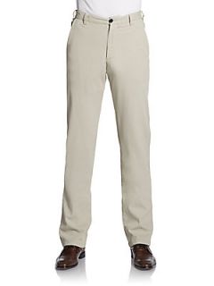 Modern Stretch Cotton Trousers   Solid Khaki