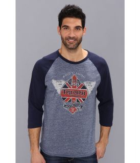 Lucky Brand Triumph Spade Graphic Tee Mens Long Sleeve Pullover (Gray)
