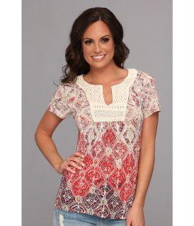 Lucky Brand Calabasas Crochet Top Womens T Shirt (Red)