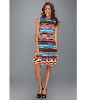 Calvin Klein Striped A line Dress Womens Dress (Multi)