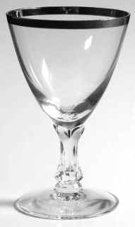 Fostoria Wedding Ring Claret Wine   Stem #6051 1/2,  1/4wide Platinum Trim