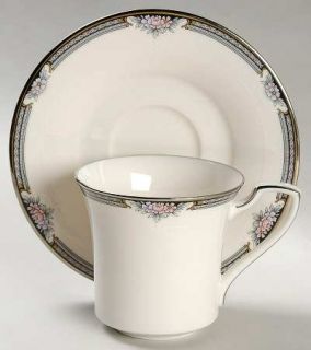 Noritake Halifax Flat Cup & Saucer Set, Fine China Dinnerware   New Traditions,B